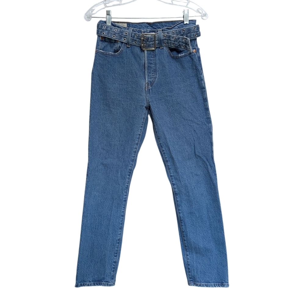 Levi's Premium High Rise 501 Straight Leg Denim Jeans with Belt 28